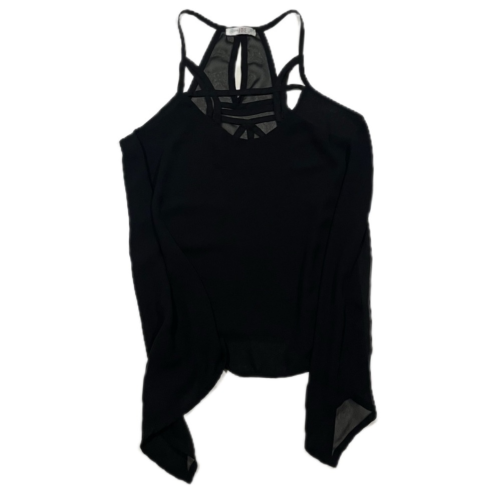 Versatile Black Blouse Flirty Date Night or Office - Sheer Back